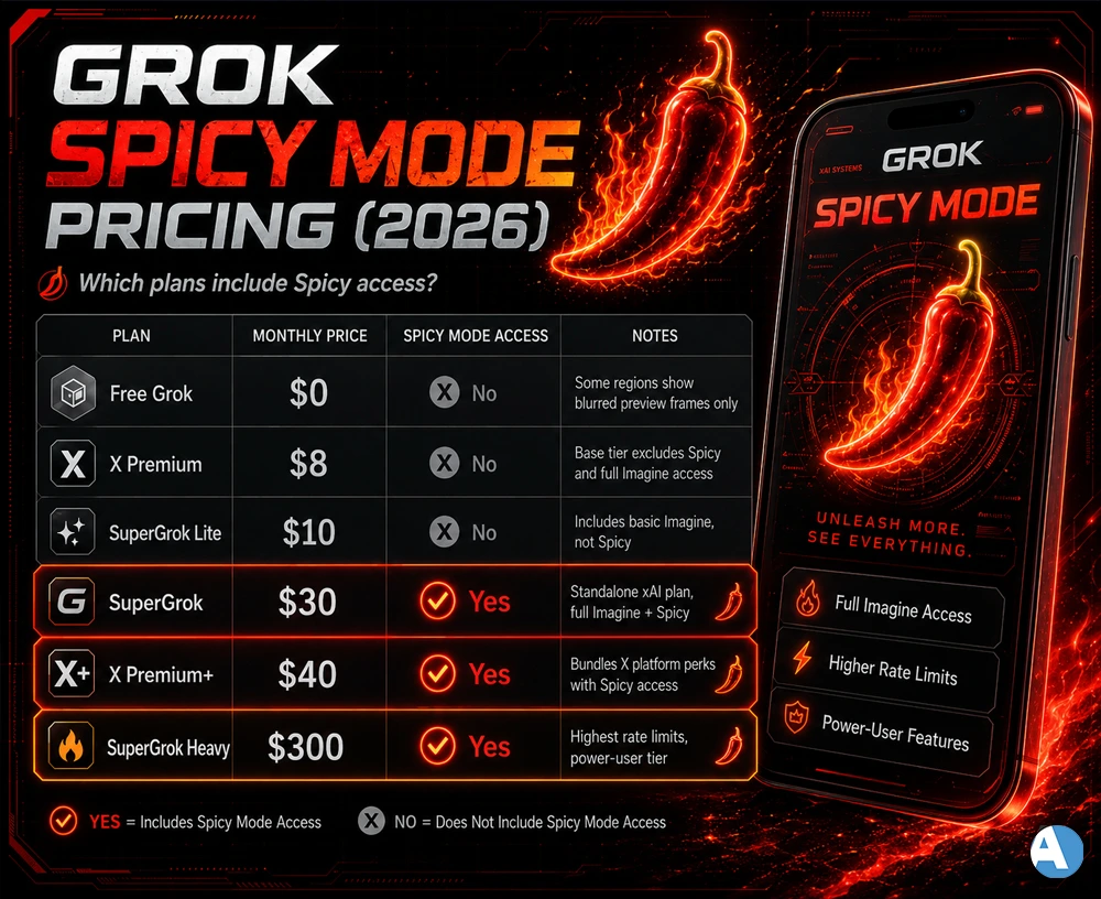 Grok Spicy Mode Pricing (2026)